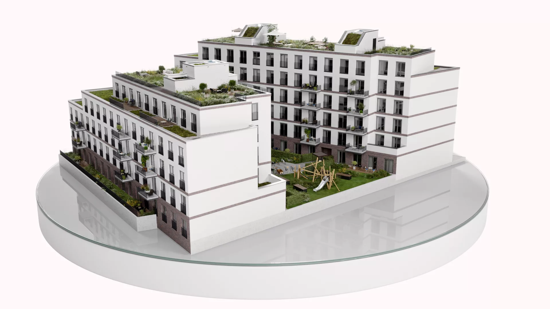 3D-Modell des Hauptgebäudes der Dornburger Flats in Jena