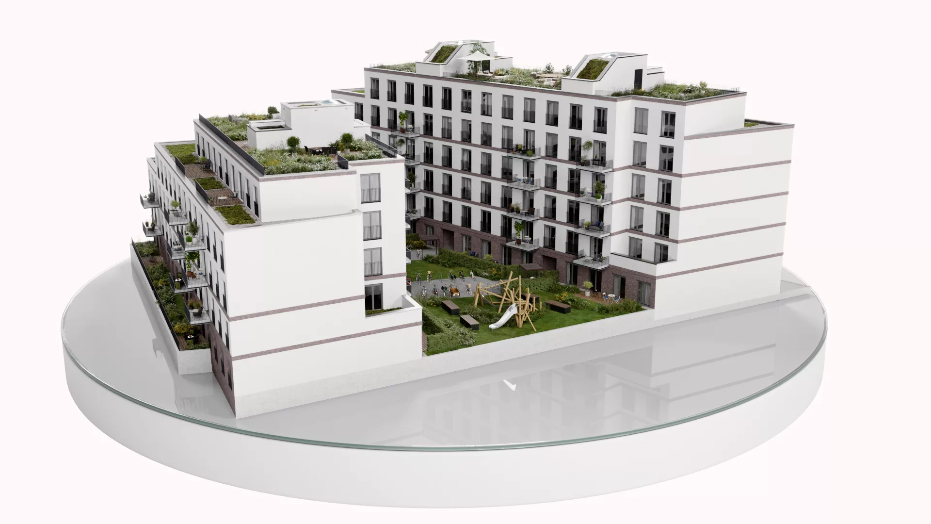 3D-Modell des Hauptgebäudes der Dornburger Flats in Jena