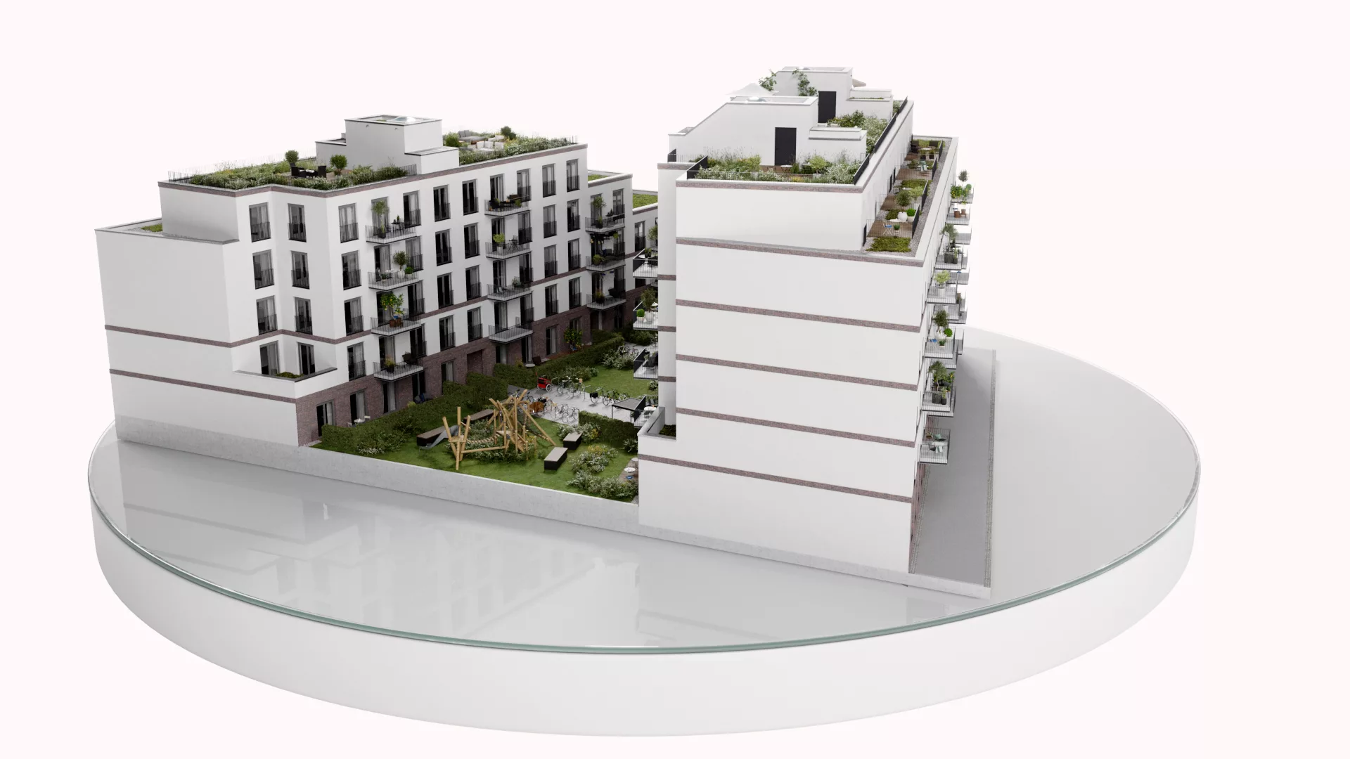 3D-Modell des Hauptgebäudes der Dornburger Flats in Jena