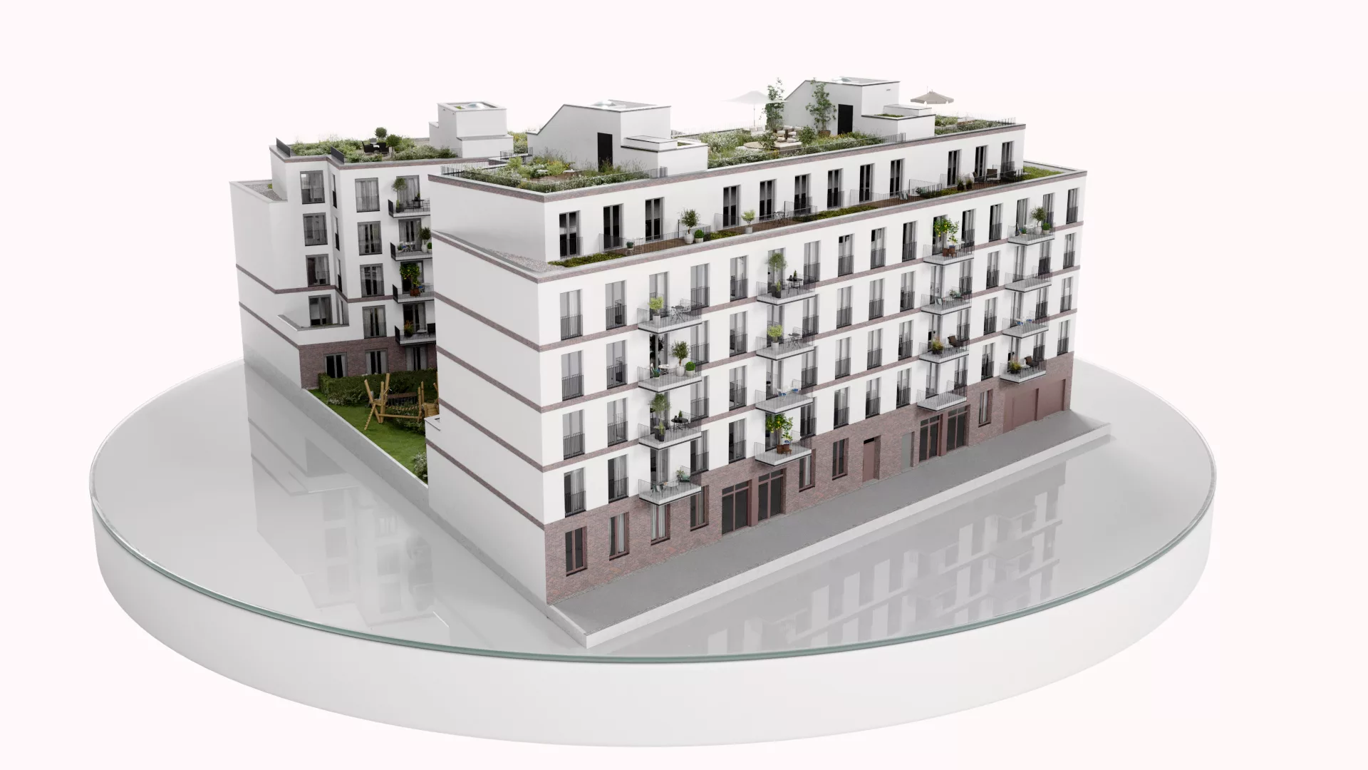 3D-Modell des Hauptgebäudes der Dornburger Flats in Jena