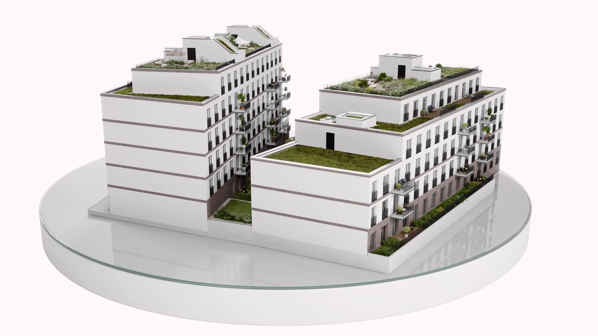 3D-Modell des Hauptgebäudes der Dornburger Flats in Jena