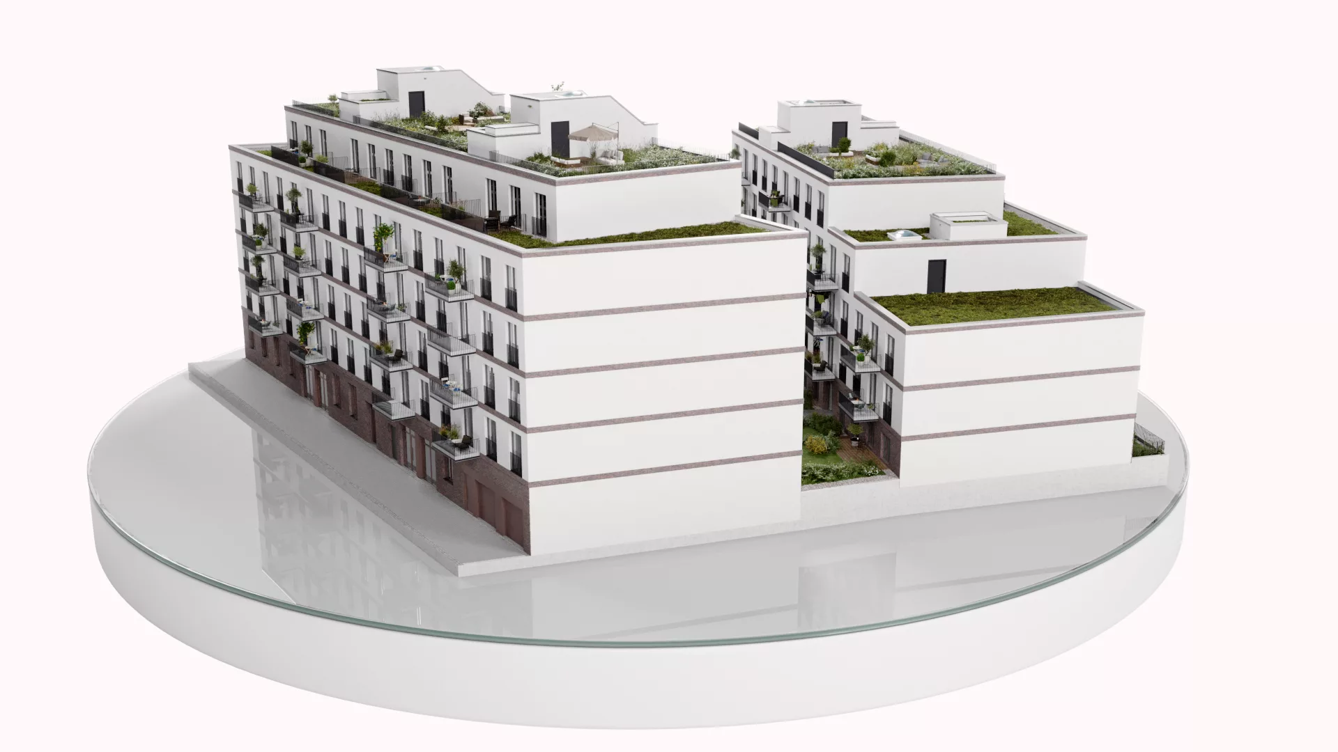 3D-Modell des Hauptgebäudes der Dornburger Flats in Jena