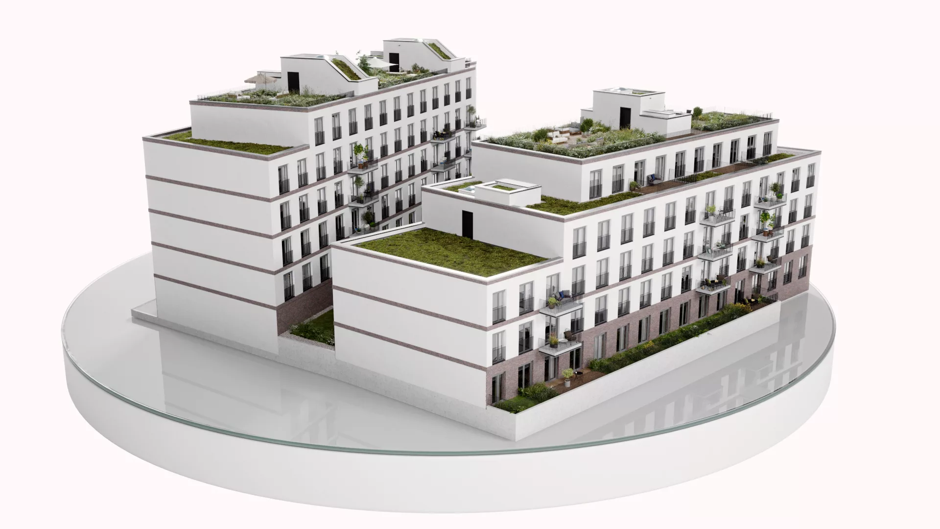 3D-Modell des Hauptgebäudes der Dornburger Flats in Jena